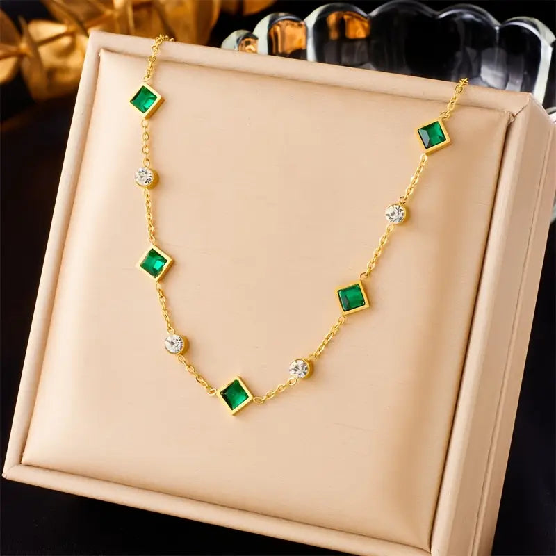 Everyday Emerald Minimalist Necklace