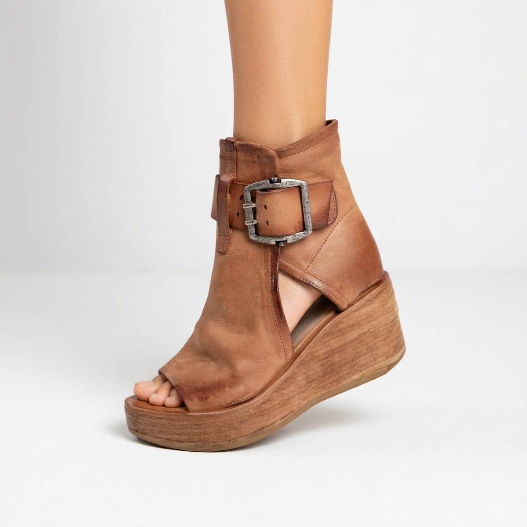 Orélisse™ - Modern-style open-toe wedge ankle boots